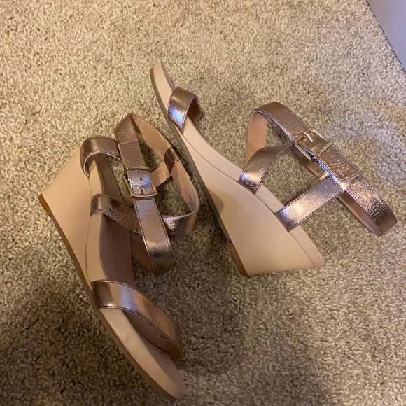 Kurt Geiger Carvela Champagne Wedges Sandals - Picture 8 of 9